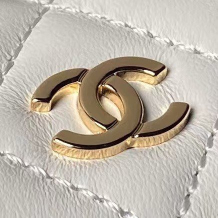 Chanel 24C AP3573 Mini Backpack Lambskin Gold Metal White