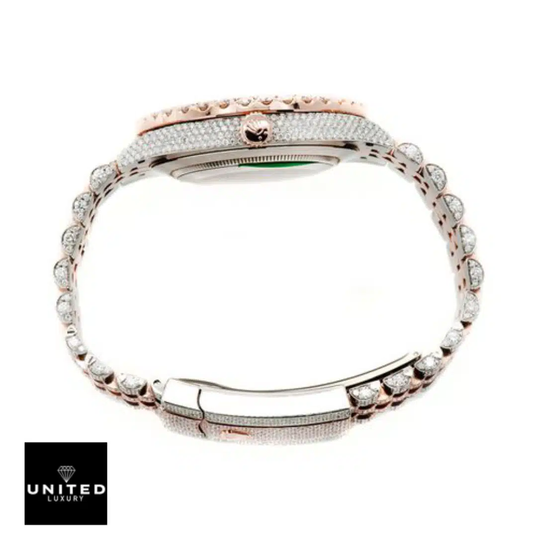 Rolex Datejust 126303 "Two-Tone Iced Out" Premium Duplicate Edition Yeni Proje 4 12 Rolex Datejust 126303 Replica Rose Gold Crown Pusher