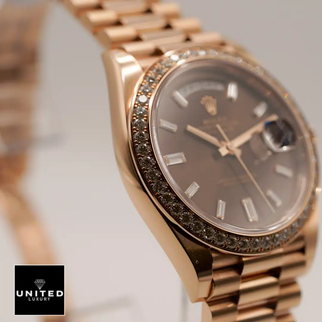 Rolex Day-Date 228345RBR "Chocolate Dial" Master Clone Quality Yeni Proje 5 2 Rolex Day-Date 40 Gem-Set Bezel 228345RBR Replica
