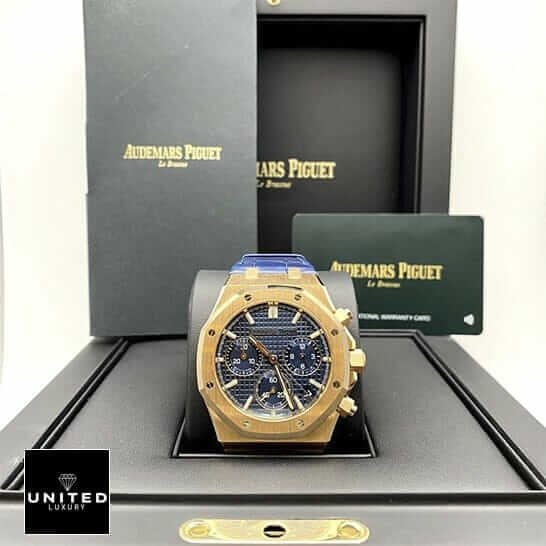 Audemars Piguet Royal Oak Offshore Chronograph 26401RO "Blue Leather" Supreme Replica Edition ap 50th anniversay blue dial 7 Audemars Piguet Royal Oak Offshore Chronograph 26401RO "Blue Leather" Supreme Replica Edition ap 50th anniversay blue dial 7
