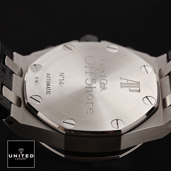 Audemars Piguet Royal Oak Offshore 26170ST.OO.D101CR.01 "Volcano" Perfect Duplicate 1:1 audemars piguet royal oak offshore 26170ST.OO .D101CR.01 replica case Audemars Piguet Royal Oak Steel Case Replica black background