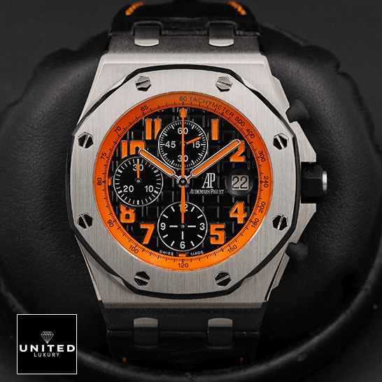 Audemars Piguet Royal Oak Offshore 26170ST.OO.D101CR.01 "Volcano" Perfect Duplicate 1:1 audemars piguet royal oak offshore 26170ST.OO .D101CR.01 replica front Audemars Piguet Royal Oak Orange Black Dial Replica in the black box