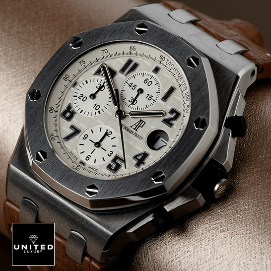 Audemars Piguet Royal Oak Offshore 26170ST.OO.D091CR.01 "Safari" Precision Clone audemars piguet royal oak offshore safari 26170ST.OO .D091CR.01 replica silver Audemars Piguet Steel Case 26170ST.OO_.D091CR.01 Replica crown / push button