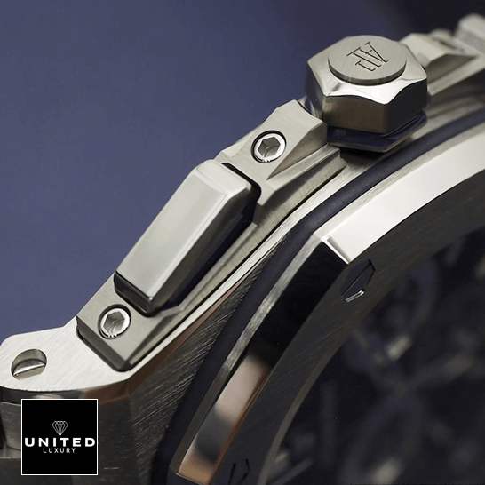 Audemars Piguet Stainless Steel Replica crown / push button grey background