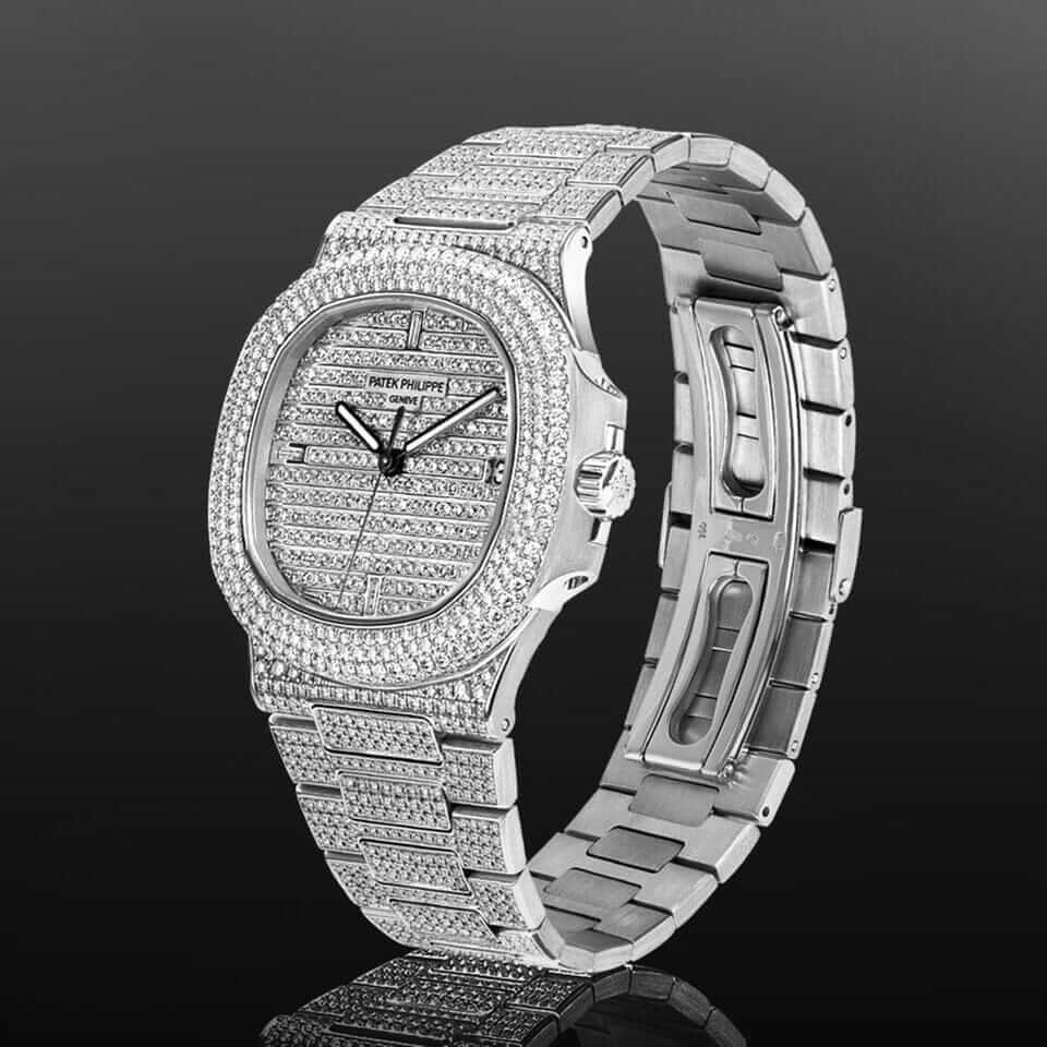 Patek Philippe Nautilus 5719/10G-010 "Diamond" Swiss Super Clone patek 5719 diamond replica 3 Patek Philippe Nautilus 5719/10G-010 "Diamond" Swiss Super Clone patek 5719 diamond replica 3