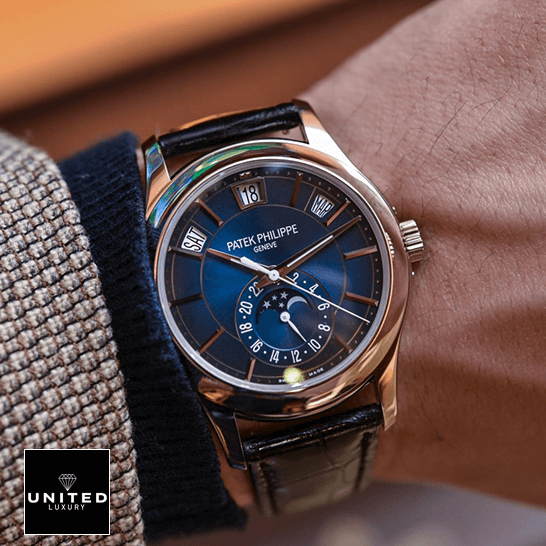 Patek Philippe Annual Calendar 5205G-013 "Blue Dial" Supreme Replica Edition patek philippe complications 5205G 013 replica wrist Patek Philippe Annual Calendar 5205G-013 "Blue Dial" Supreme Replica Edition patek philippe complications 5205G 013 replica wrist