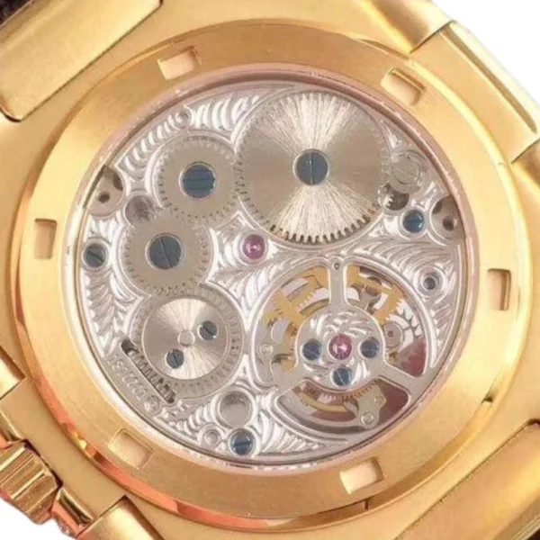 Patek Philippe Nautilus 5711 Tourbillon “Jumbo” Yellow Gold Dial Signature Replica 1:1