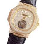 Patek Philippe Nautilus 5711 Tourbillon "Jumbo" Yellow Gold Dial Signature Replica 1:1 - Image 2