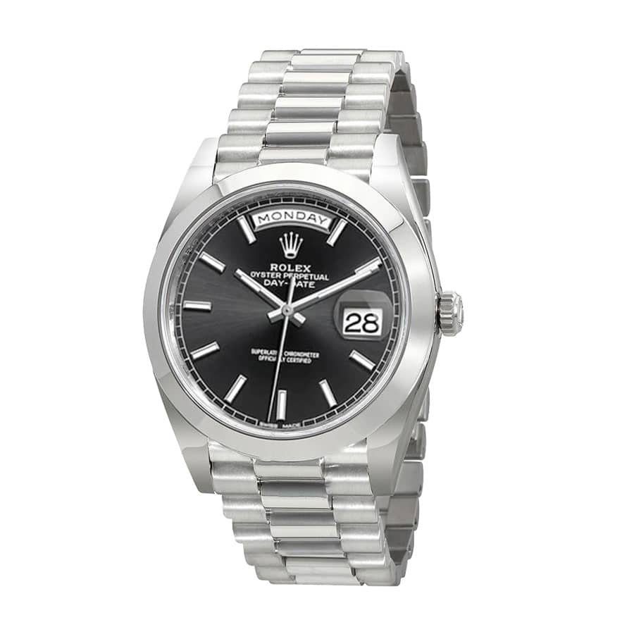 rolex-day-date-228206-kw-stainless-steel-black-diagonal-dial-replica