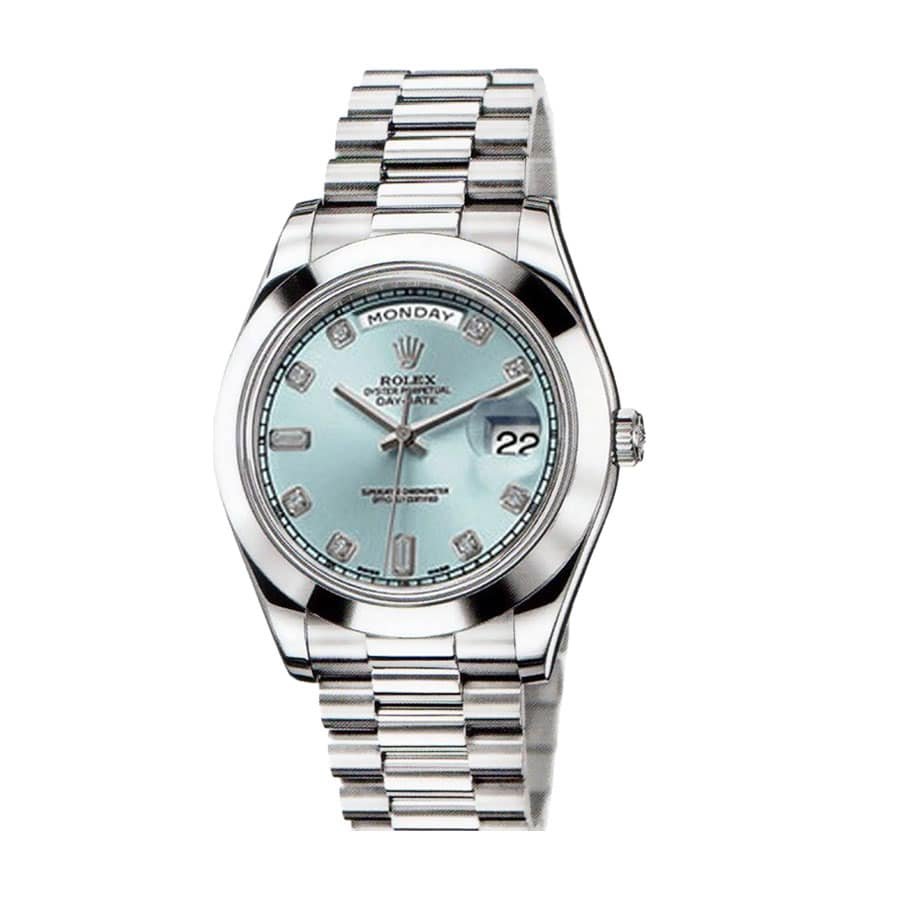 rolex-day-date-ii-218206-41mm-v6-stainless-steel-blue-dial-replica-1