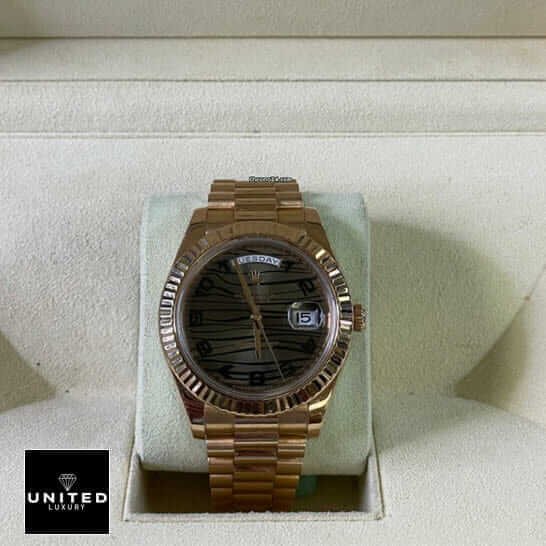Rolex Day-Date 218235-0035 "Wave" Perfect Clone Quality rolex wave dial 218235 replica Rolex Day-Date Wave 218235-0035 Replica in the Box