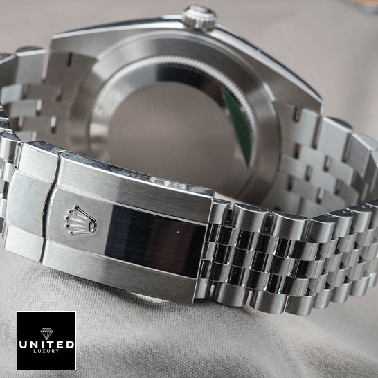 Rolex Datejust 126234 "Steel Jubilee Fluted" Supreme Replica Edition Rolex Datejust Stainless Stell Jubilee Bracelet Replica closed clasp back view
