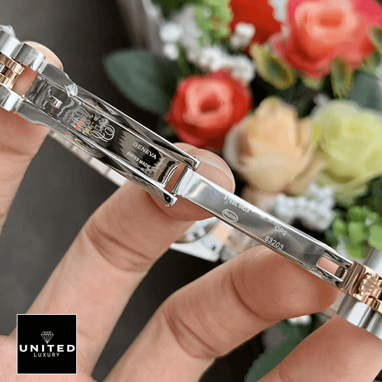 Rolex Datejust 278271 "Everose Gold" Supreme Copy 1:1 Rolex Datejust 278271 Everose Gold Bracelet Replica opened clasp