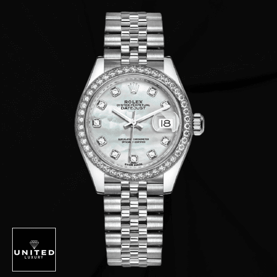 Rolex Datejust 279384RBR White Gold Automatic Mother Pearl Diamond Dial Jubilee Replica