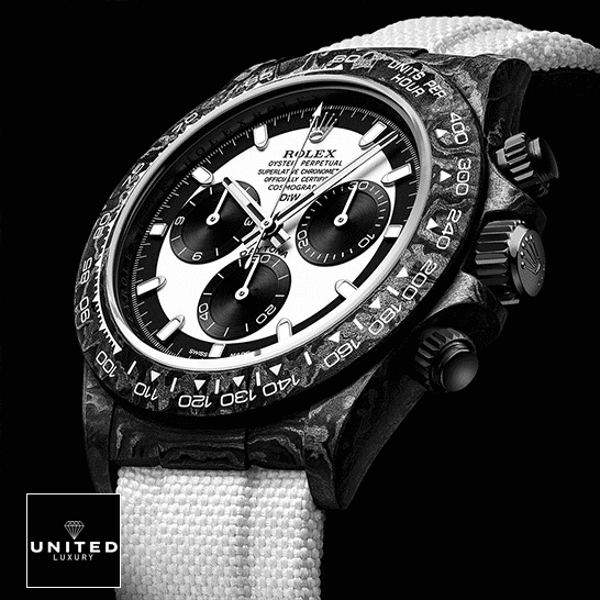 Rolex Daytona Carbon Cream Dial Replica Black Background