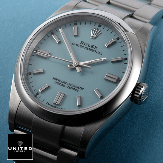 Rolex Oyster Perpetual 126000 "Turquoise Blue Dial" First-Class Replica Rolex Perpetual 126000 S.Steel Case Turquoise Dial Stick Dot İndices Replica