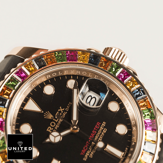 Rolex Perpetual Yacht-Master Gem-Set Bezel 116695 SATS Handcrafted Clone Quality rolex perpetual yacht master with gem set bezel 116695 replica date Rolex Yacht Master Gem Set Bezel 116695 Replica crown push button